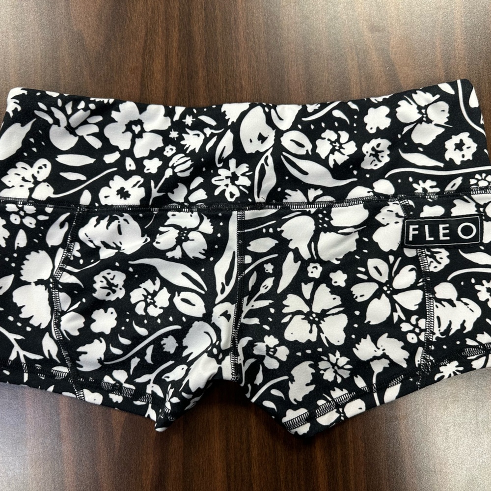 Fleo Monochrome Floral Athletic Shorts